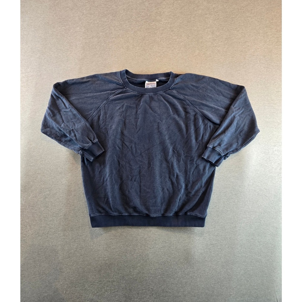 Jungmaven Sweatshirt Womens XL Blue Hemp Organic Cotton Raglan Oversized Boxy